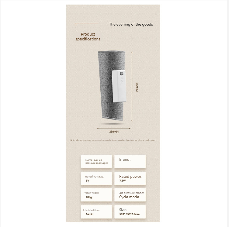 Elektrische Beinheizung mit Meridianmassage, vollautomatische Luftdruckmassage zur Wadenmassage für Männer und Frauen_voghion.com