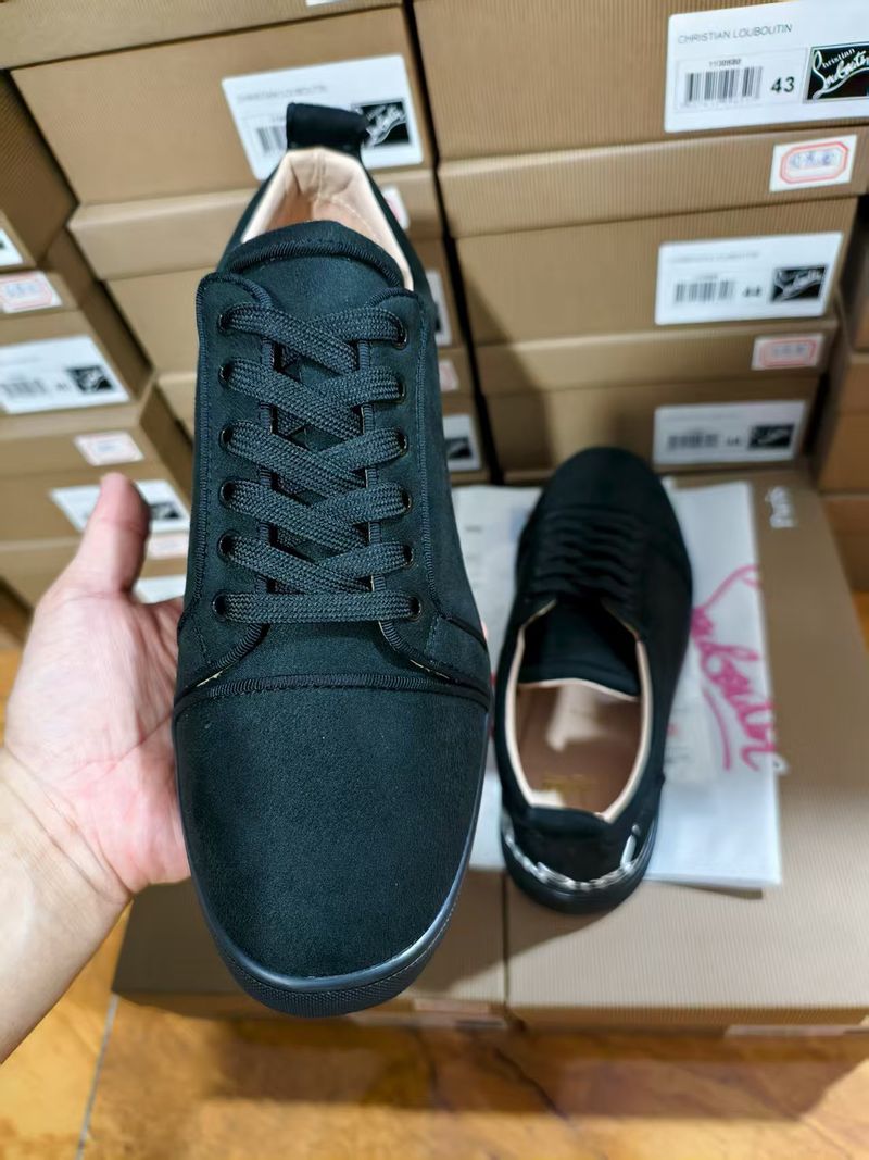 Scarpe da uomo alla moda, con suola rossa, stringate basse, in pelle, con rivetti e strass, antiscivolo e resistenti all'usura, scatola originale standard_voghion.com
