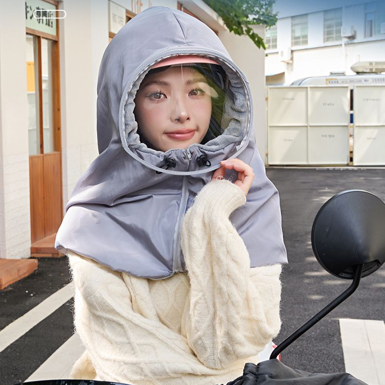 Radfahren für Damen, winddichter, warmer Helmüberzug für den Herbst und Winter im Freien, wasserdicht, vergrößert und verdickt, kältebeständiges Ohr_voghion.com
