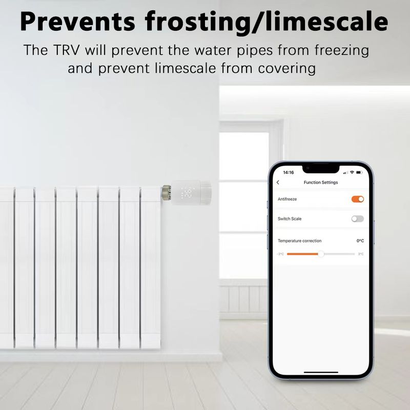 Tuya WiFi Smart Thermostatic Radiateur Vae Actionneur Chauffage Télécommande Sans Fil Thermostat Prise En Charge Alexa Google Home_voghion.com