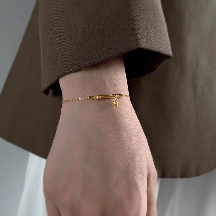 Rising Bamboo Bracelet Damen Instagram mit hoher Qualität, leichtem Luxus und kleinem Crowd-Design: 2022 Neuer Goldschmuck_voghion.com