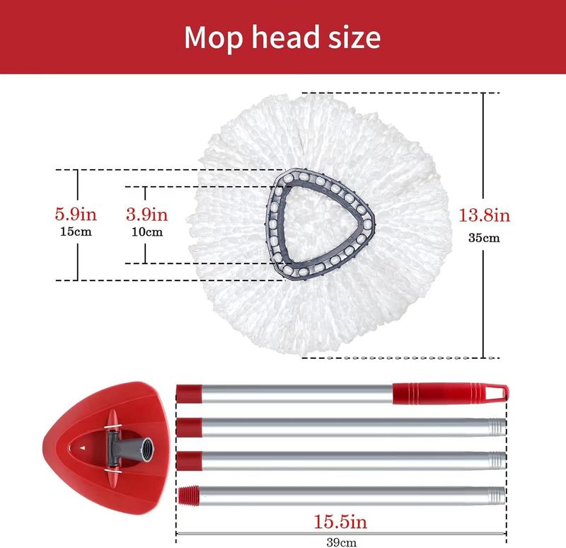 6 Pack O Cedar Spin Mop Replacement Mop HeSpin Mopd, Spin Mop Replacement Microfiber Mop Head, 360 Degree Easy Wringing Dust Mop Head With One Base And One Handle_voghion.com