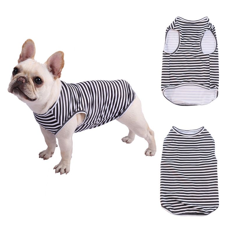 2025 Spring Summer Thin Pet Vest Striped Round Neck T-Shirt Small Medium Dogs Cooling Dog Clothes_voghion.com