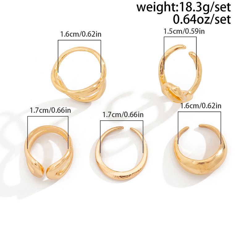 ins liquido linea geometrica anello aperto nicchia design irregolare lava anello mano gioielli donna_voghion.com