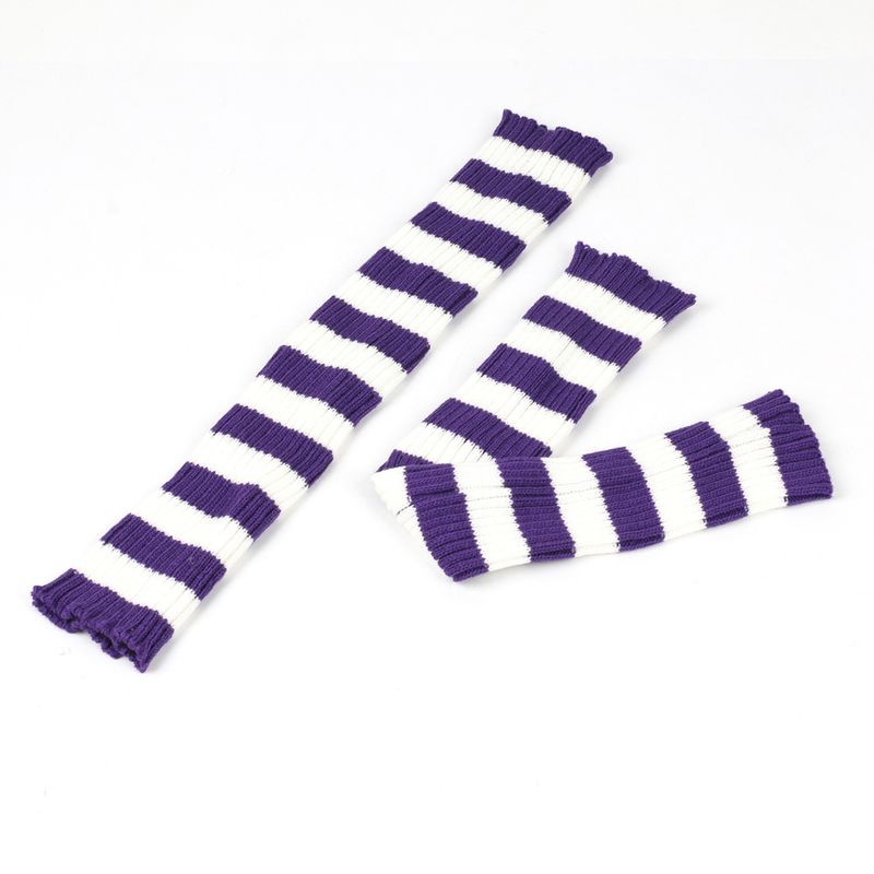 Unisex Beinwärmer für Männer und Frauen Gestrickte Fußwärmer Farbig gestreifte Stiefelwärmer Stapelsocken_voghion.com