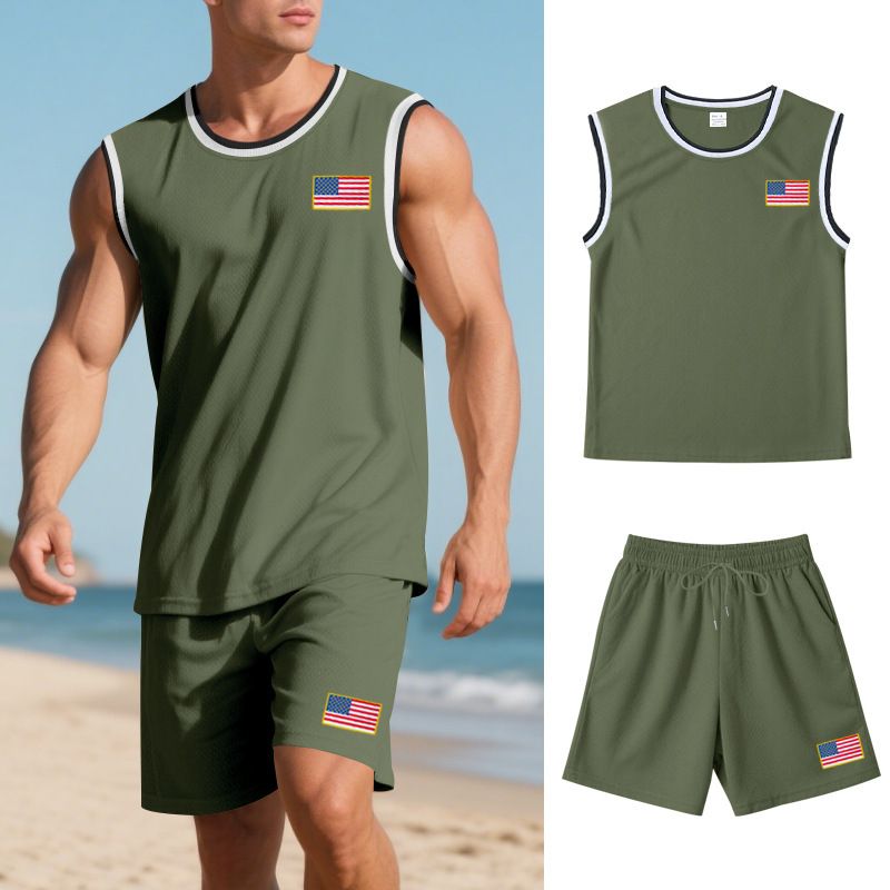 Männerkleeder Summer Nei Männer Sportanzug Basketballanzug Atmungsaktiv_voghion.com