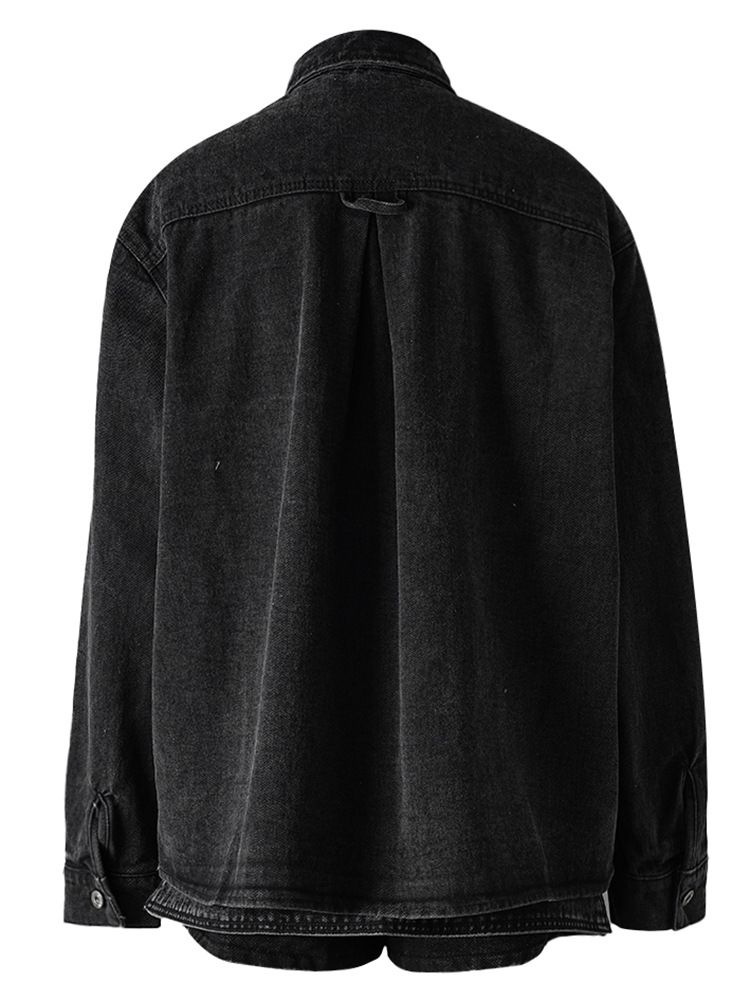 Edgy Denim Jacket & Shorts Set – Oversized Streetwear Co-ord With Distressed Details (S-L, Spring Y2K Revival)_voghion.com