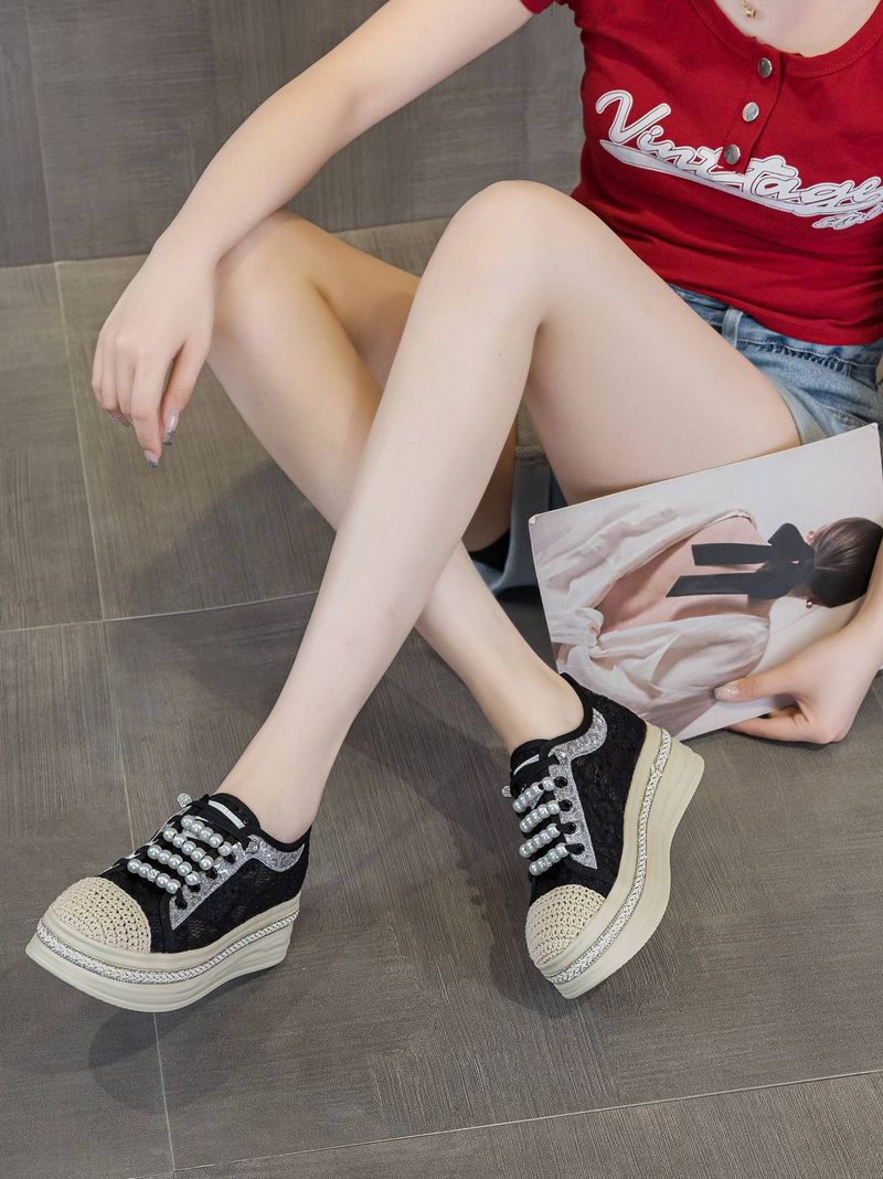 Rutschfeste Damenschuhe, 2025 Sommer Neue multifunktionale Spitze Mesh Atmungsaktive dicke Unterseite Casual Lefebvre Schuhe Sneakers Modische_voghion.com