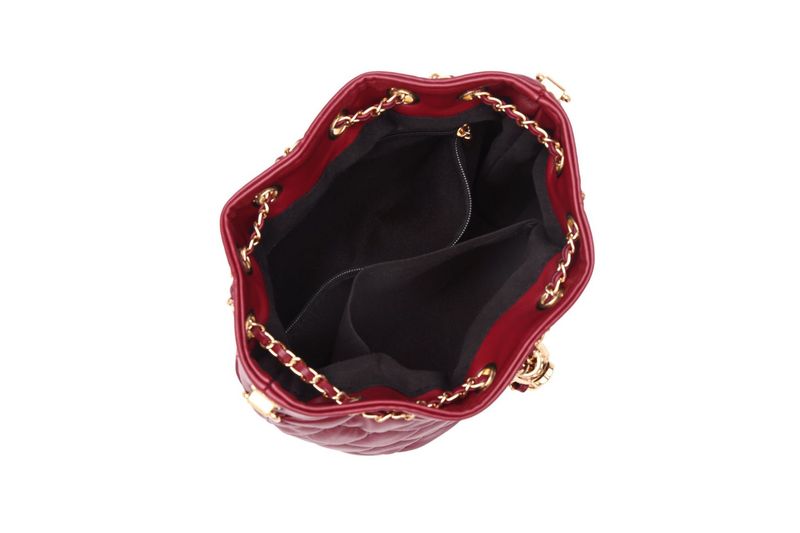 Damen Bucket Bag Diamond Chain Crossbody Bag Kleine Bucket Bag mit Kordelzug Leichte, luxuriöse, runde Bucket Bag Umhängetasche Crossbody Bag Frau_voghion.com