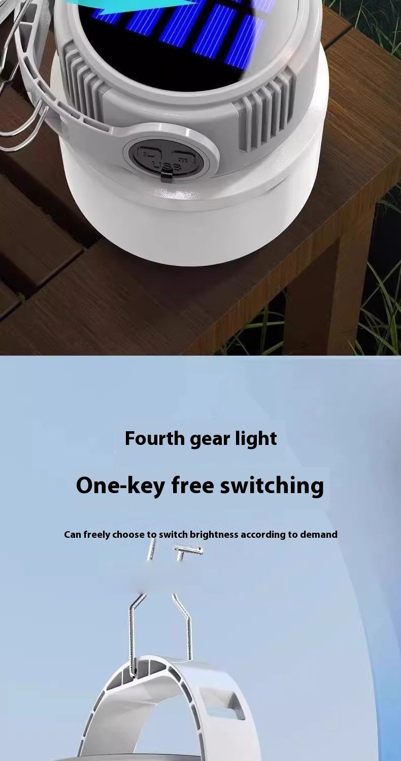 Solar Outdoor Long Battery Life Tent Home Emergency Light Camping Rechargeable Lighting Lamp For Stall_voghion.com