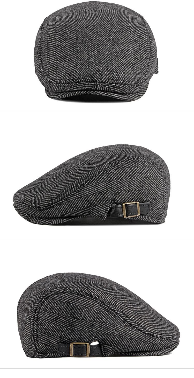 Unisex-Lederbaskenmützen für Herren und Damen, dicke warme Pelzmützen für Herbst und Winter für ältere Menschen sowie Samtkappe_voghion.com