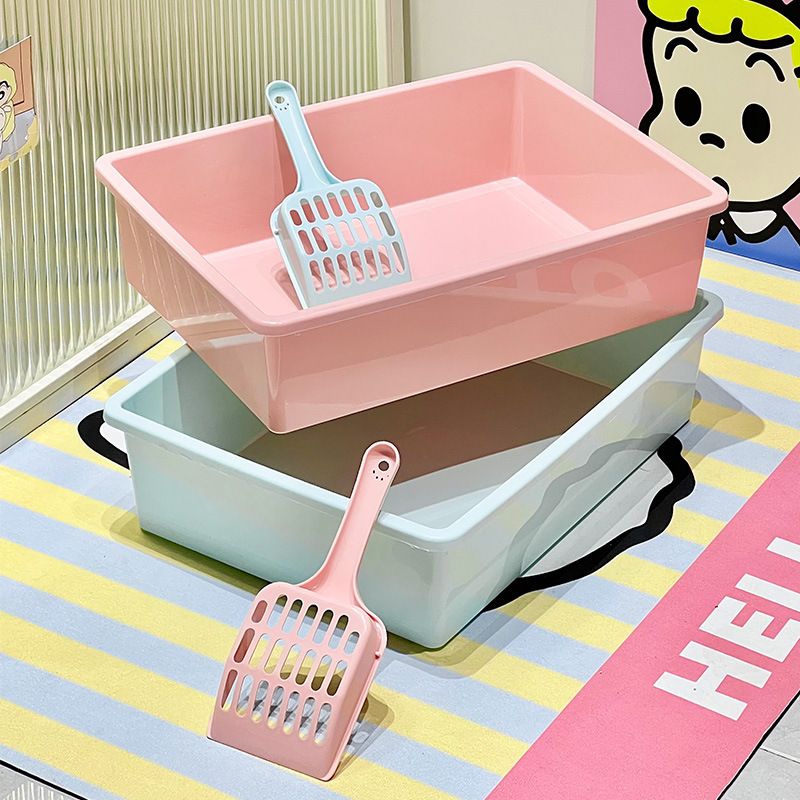 Toilette semichiusa con vassoio quadrato e paletta, lettiera per gatti, negozio di animali_voghion.com