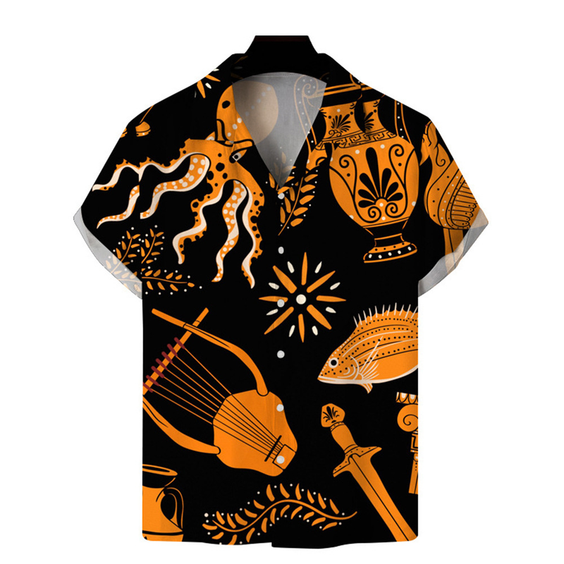 Man's clothing Dazzle oil painting style digital printing men and women couples fashion short-sleeved shirt T-shirt_voghion.com