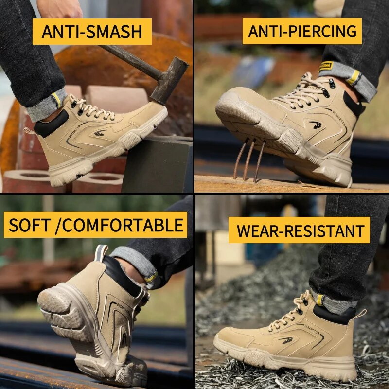 Veiligheidsschoenen voor heren, anti-smash, anti-steek, sneakers, stalen neus, werkschoenen voor heren, onverwoestbare schoenen_voghion.com