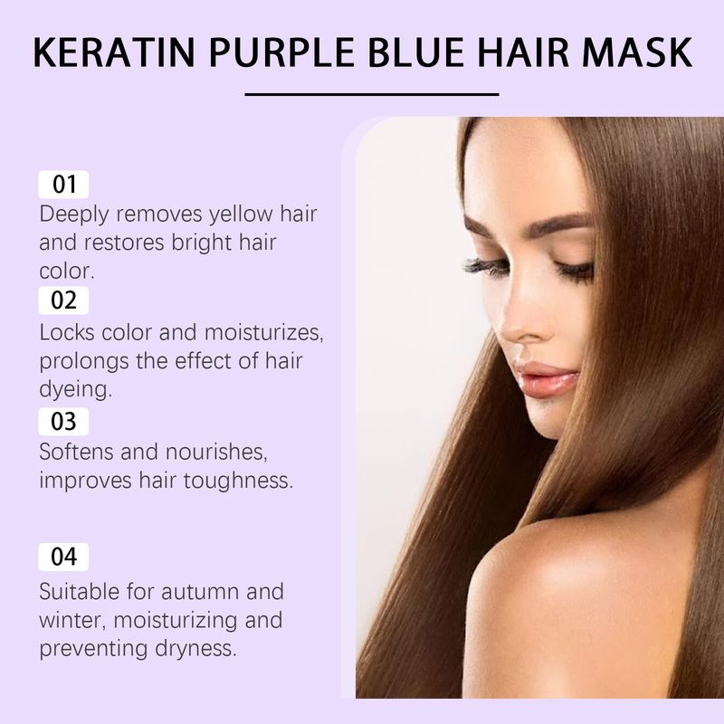 Maschera nutriente idratante Hoegoa Keratin Purple per capelli lisci, delicati e lucenti_voghion.com