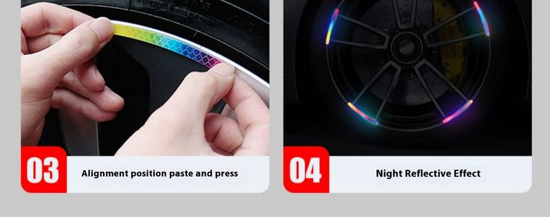 Autocolant reflectorizant colorat pentru butucul roții, autocolant reflectorizant universal pentru biciclete electrice, bandă reflectorizantă autoadezivă_voghion.com