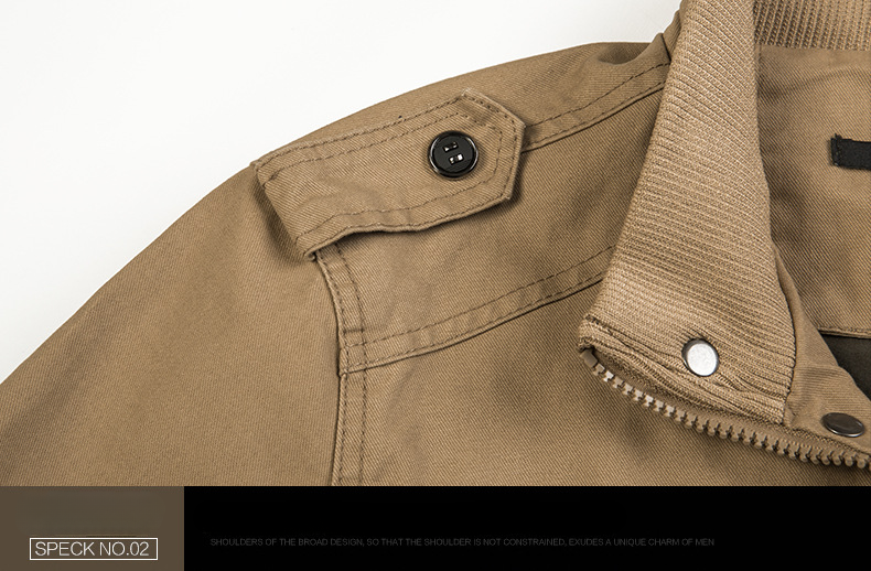 Veste pour hommes printemps et automne décontracté coton militaire vêtements de travail multi-poches manteau d'hiver en plein air bomber veste vêtements pour hommes_voghion.com