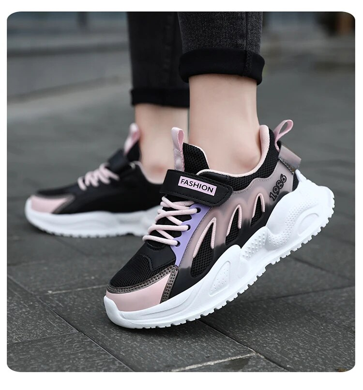 Breathable and non slip outdoor shoes for girls aged 5 to 16, tennis, walking, comfortable, casual, fashionable_voghion.com