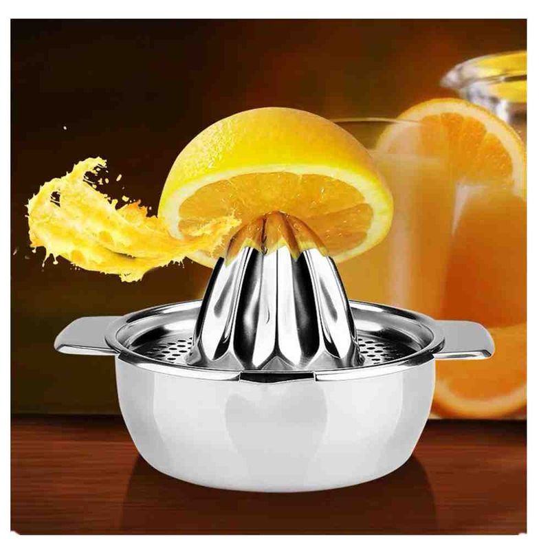 2Pcs Stainless Steel Lemon Orange Juice Squeezer Blender Juicer Maker Hand Manual Press Kitchen Household Small Juice Extractor_voghion.com