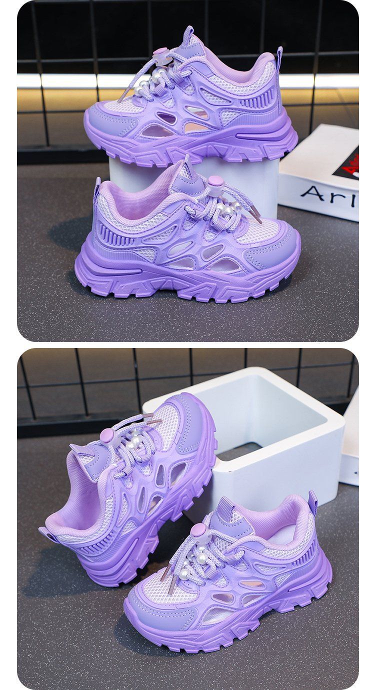 Children's Sports Shoes 2025 Spring And Summer New Girls' Dad Shoes Breathable Mesh Casual Versatile Boys' Running Shoes_voghion.com