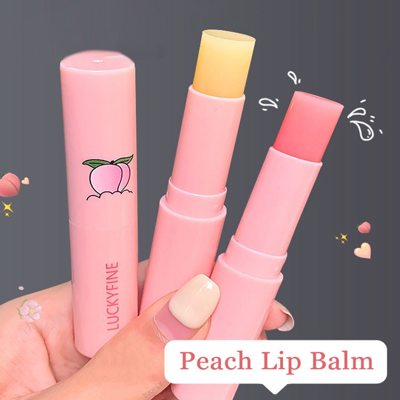 Hydraterende Natuurlijke 1PC Perzik Lippenbalsem Temperatuurverandering Kleur Lippenstift Anti-drogende Lippenbalsem Lange-lastin stok_voghion.com