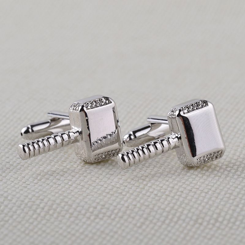 Neue diamant kristall manschettenknöpfe mode thors hammer herren hemd manschettenknöpfe_voghion.com
