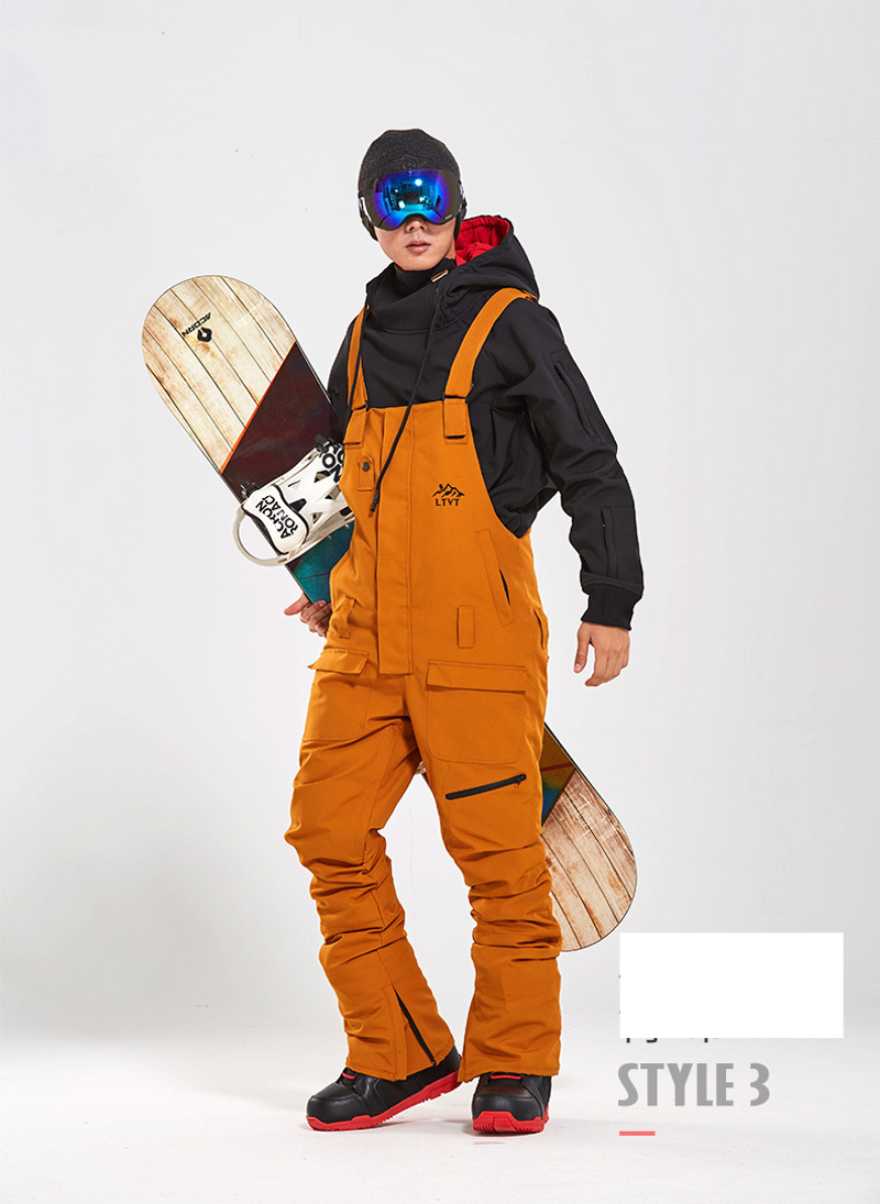 Tuta da sci Snowboard doppia tavola impermeabile nera invernale sci indoor sci nuovi pantaloni da neve_voghion.com
