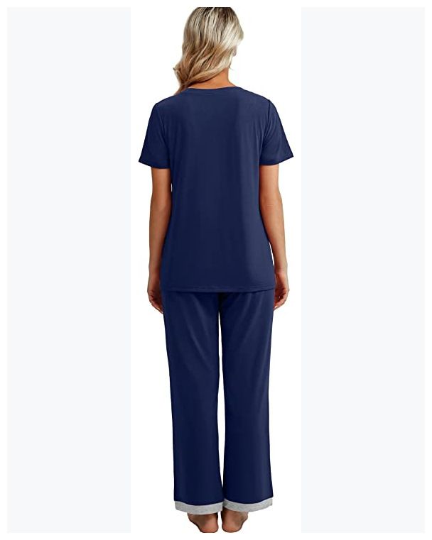 Nuova moda europea per l'estate 2025! Completo a maniche corte in seta di latte a contrasto, comodo e casual, che mette in mostra il temperamento moderno._voghion.com