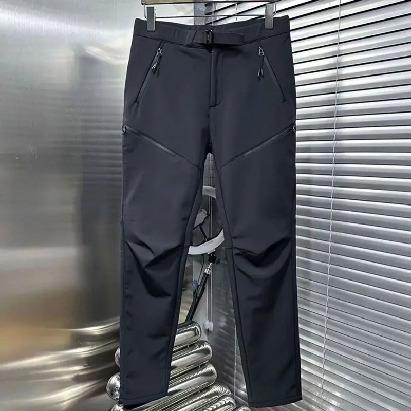 Herretøj Fritidsbukser Efterår og vinter Ny stil Moderigtigt All Match Udendørs vindtæt Sport Soft Shell Lige overfaldsbukser med flere lommer_voghion.com
