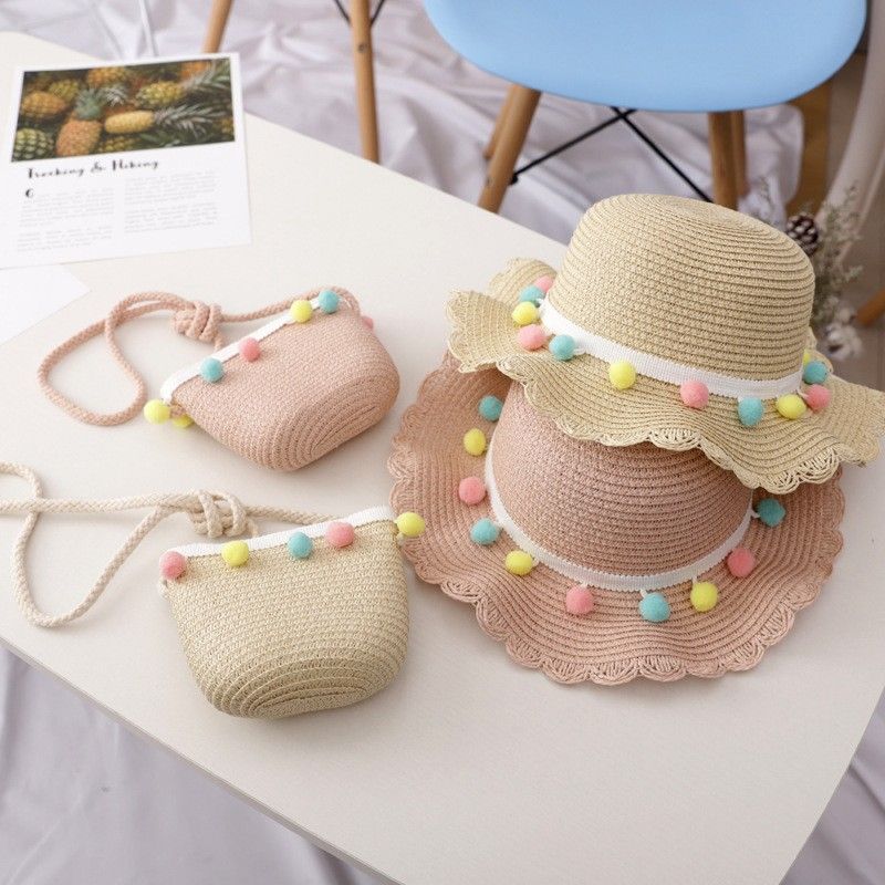 Cappello da sole in erba per ragazza pescatore, protezione da spiaggia per principessa estiva femminile per bambini, cappello da bacino_voghion.com