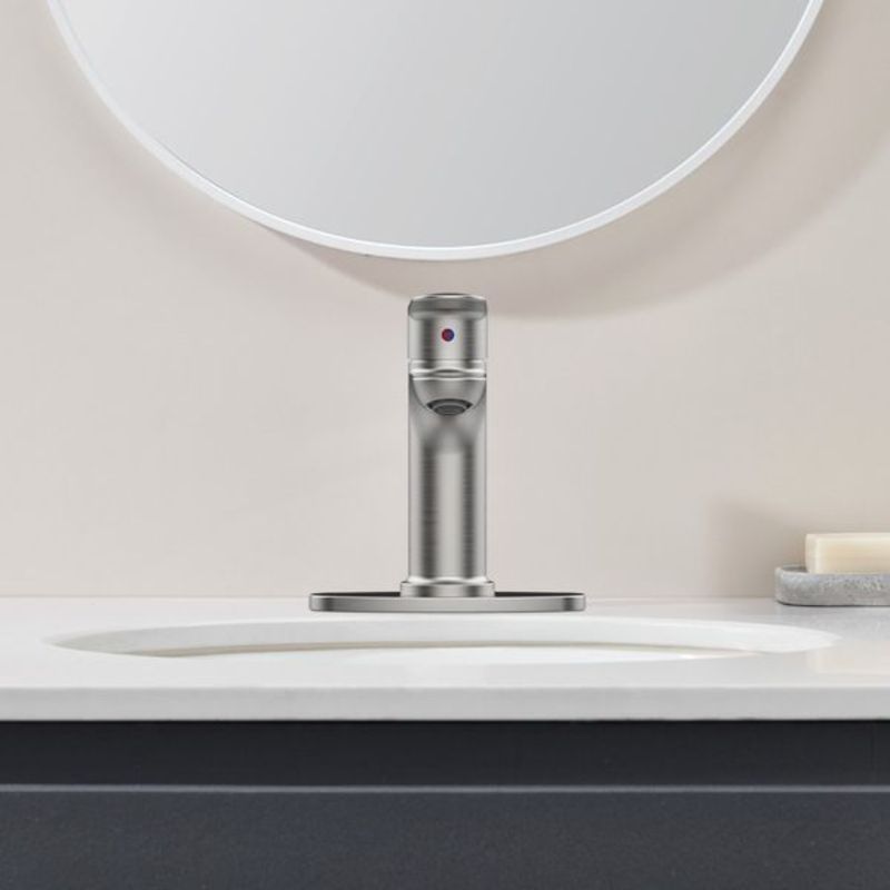 Lavabo con fori da 16 con rubinetto per singolo 9 maniglie con o tubi flessibili spazzolati [Lavello non disponibile, rubinetto in nichel per lavanderia, due 1 3 bagni T_voghion.com