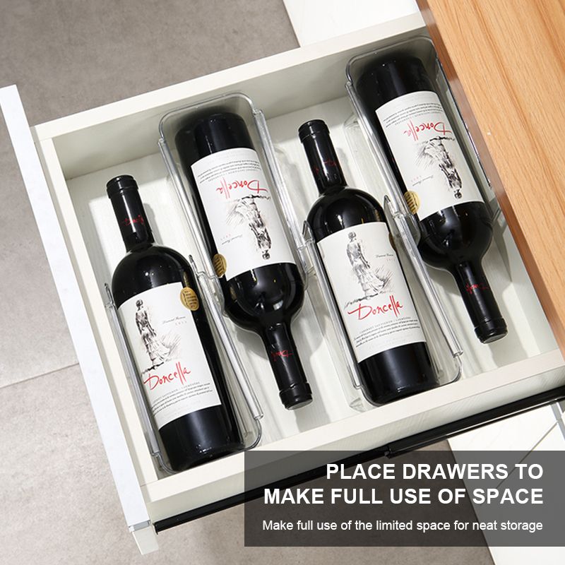 2 Stück stapelbare Weinregale, Kühlschrank-Organizer, universeller Flaschenhalter, Wasserflaschen-Organizer, Champagner-Aufbewahrungsbox_voghion.com