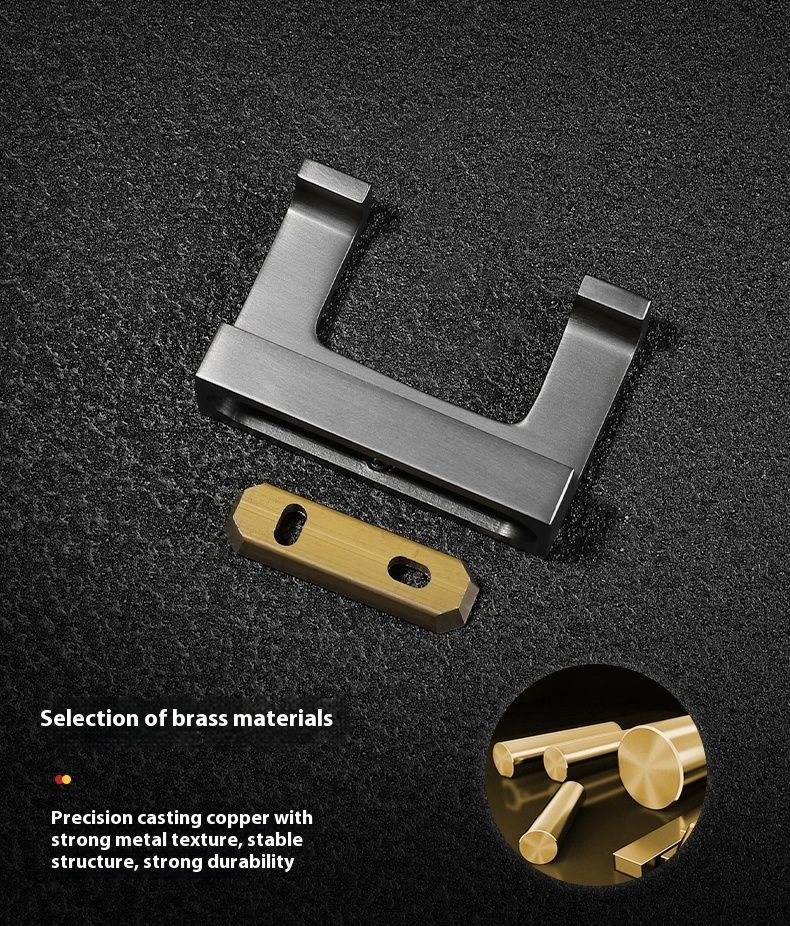Tutto color rame, asciugamano singolo grigio, gancio dietro la porta, appendiabiti da parete per il bagno in stile nordico_voghion.com