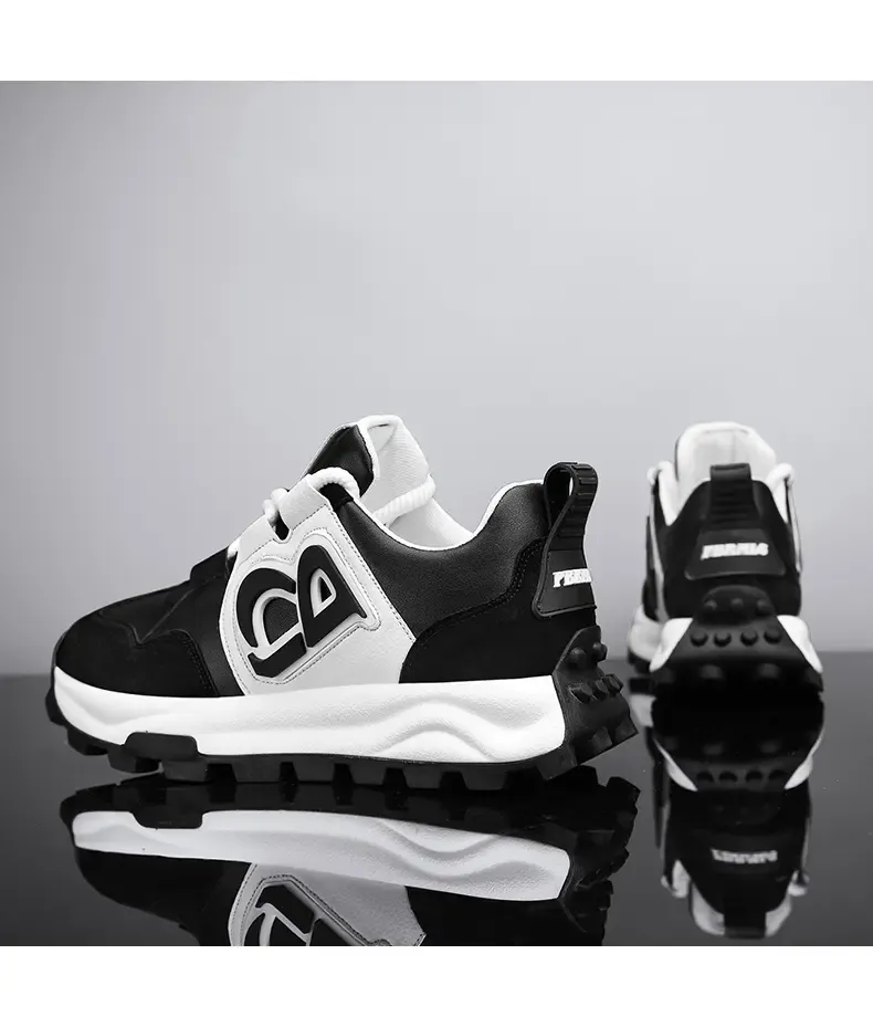 Designer Chunky Sneaker Männer Cover Bottom Board Schuh Mode Leder Atmungsaktiv Erhöhte Interne Plattform Casual_voghion.com