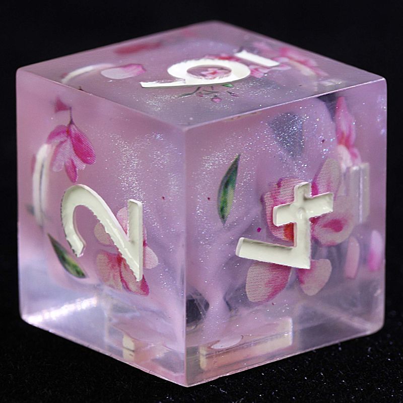 9 Polyhedral Resin Set D And D Dice Peach Blossom Veil For Dungeons Dragons RPG_voghion.com
