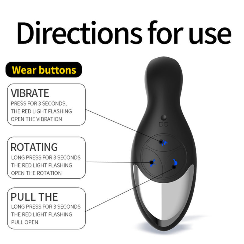 Dildo Remote Control Vibr Dual Vibrating Swing Butt Plug Male Prostate Massager Anus Dil Metal Beads Rotat      ating_voghion.com