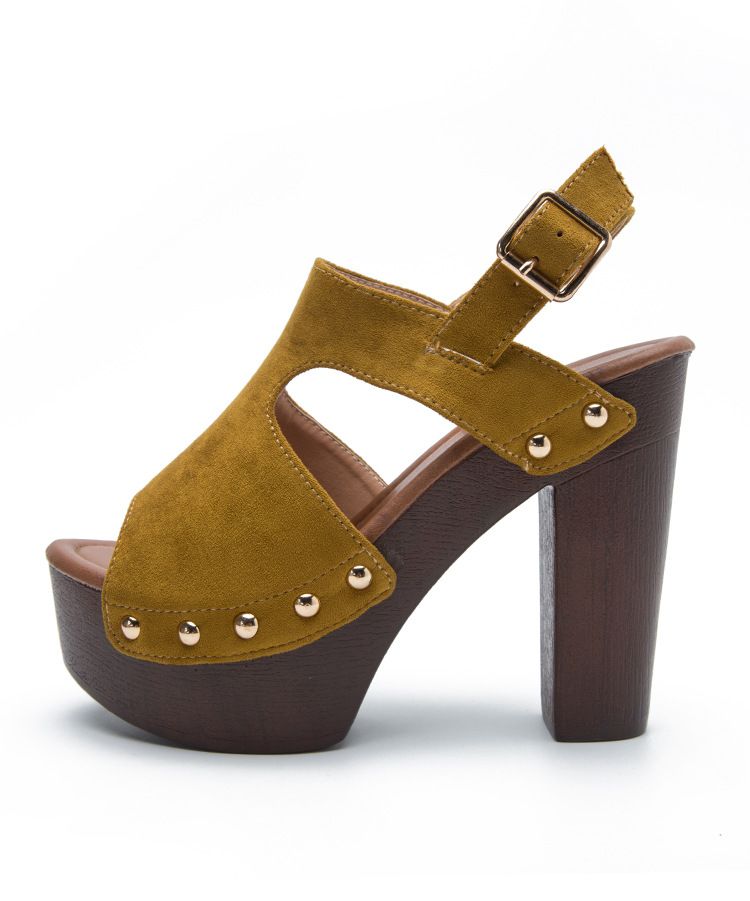 Women's Wide Width Chunky Heel Peep-Toe Booties - Comfortable Solid Color Summer Sandals For Women_voghion.com