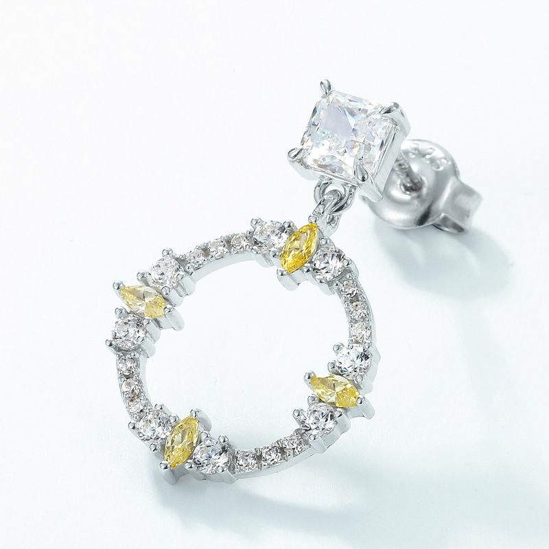 Runde Hoop voller farbiger Edelstein Ohrringe weibliche S925 Silber Eis Blume geschnitten High Carbon Diamant Ohrringe Mode Licht Luxus_voghion.com