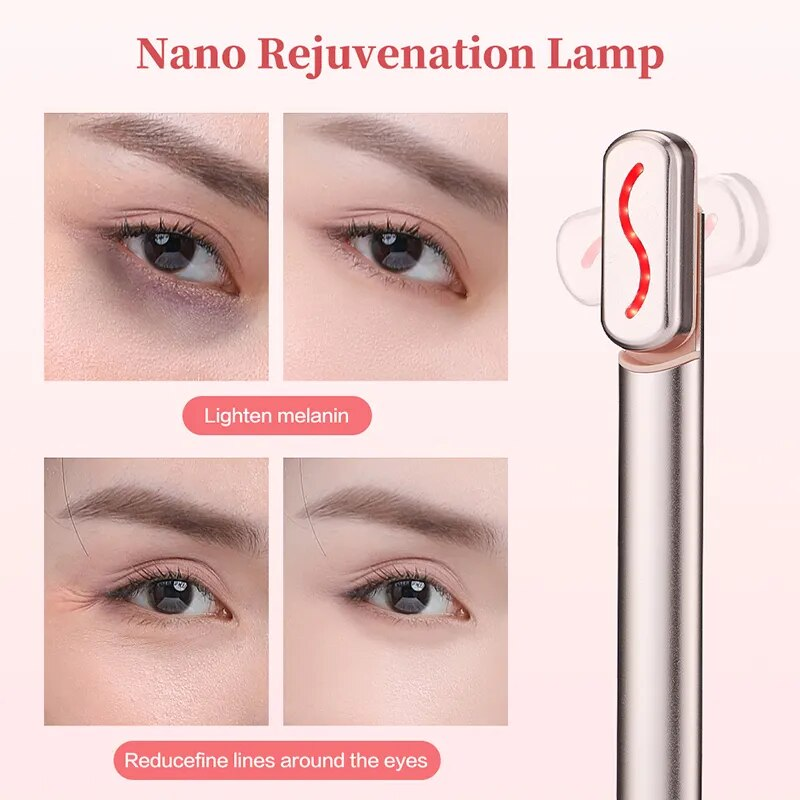 Negozio di cure di bellezza Viso EMS Dispositivo di sollevamento a microcorrente Luce rossa Bacchetta per il viso Massaggiatore per il collo degli occhi Rafforzamento della pelle Sci antirughe_voghion.com