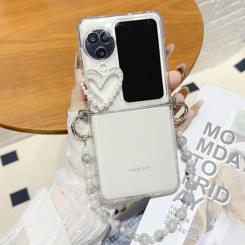 Love Feather Yarn per OPPO Find N2flip Custodia per cellulare Nuova custodia protettiva N3flip Sciarpa di seta Catena portatile_voghion.com
