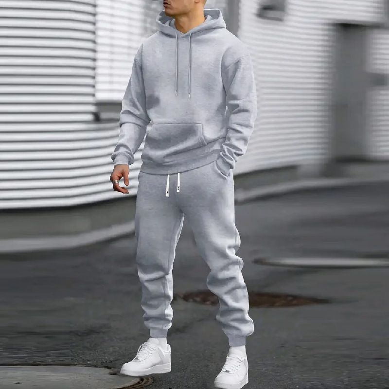 Men's Casual Sportswear Set - Breathable Hoodie & Elastic Waist Joggers For All-Day Comfort (Multiple Colors)_voghion.com