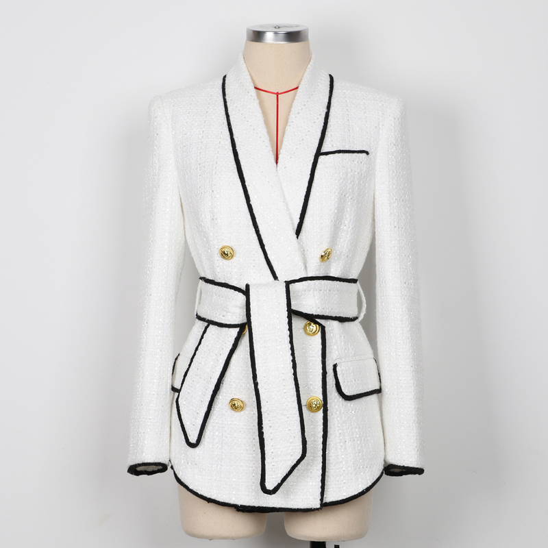 Women's Clothing Spring And Autumn High End Tweed Waist Slimming Suit Top Jacket And Shorts Set_voghion.com