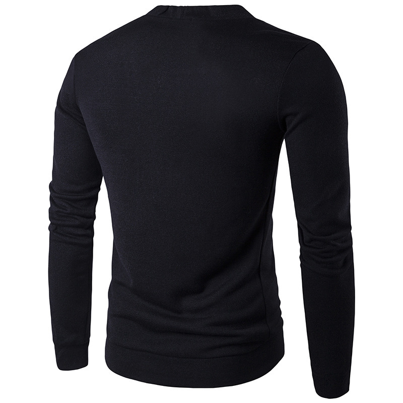 Cardigan couleur unie col V pour homme, pull grande taille_voghion.com