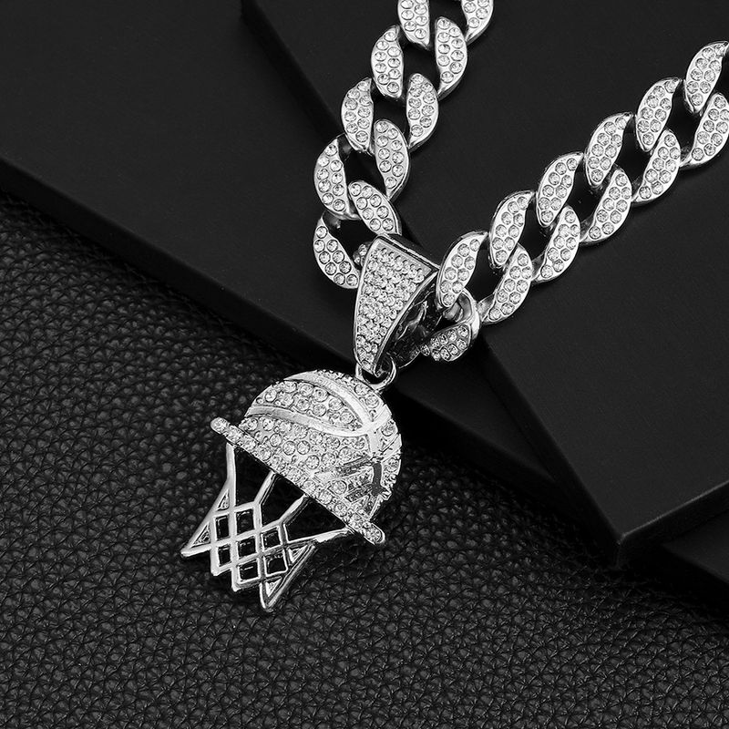 Sıcak satış tam elmas basketbol çerçeve kolye Küba kişilik kolye takı_voghion.com