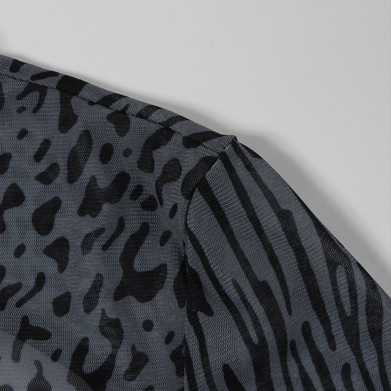 2024 Autumn New Fashion Mesh Sexy Perspective Leopard Pattern Butt Wrapped Open Back Long Dress For Women_voghion.com