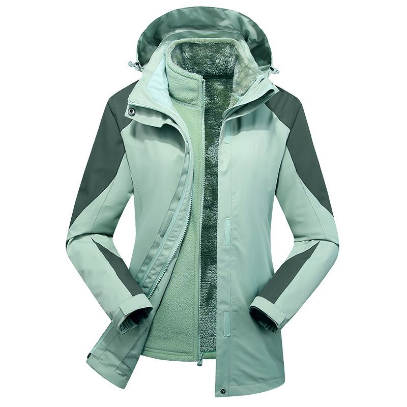 Giacca invernale 3 in 1 per uomo e donna, antivento, impermeabile, giacca da trekking staccabile, pile corallo spesso,_voghion.com