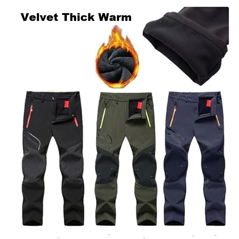 Men's Oversized Winter Softshell Winter Outdoor Pants Trekking Fishing Camping Climbing Hiking Skiing Warm Travel Trousers S-4XL_voghion.com