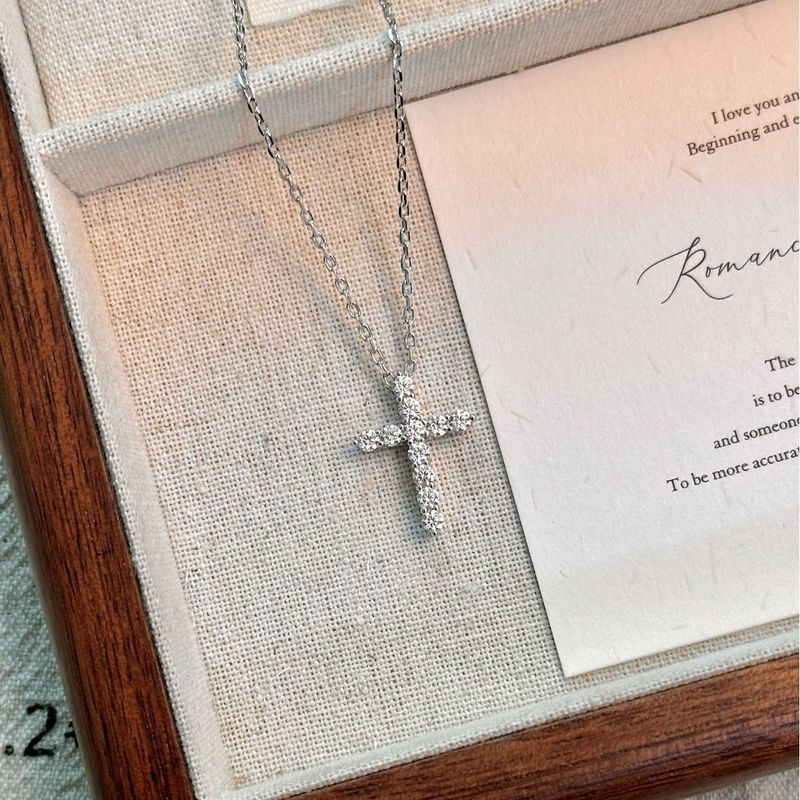 Collier croix simple et personnalisé pour femme, chaîne de clavicule polyvalente, style hip-hop, célébrité Internet, tendance_voghion.com