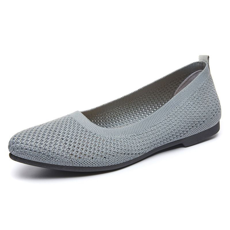 Women's Summer Solid Color Pointed Toe Flat Casual Breathable Ladies Hollow Out Fabric French Style Comfortable Single_voghion.com