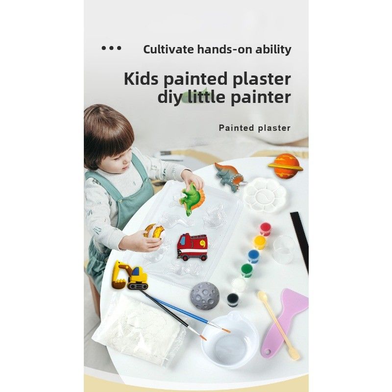 Jouets de peinture cérébrale pratiques à faire soi-même, cadeaux de jouets de graffiti en plâtre d'art pour enfants_voghion.com